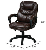 Faux Leather Manager's Office Chair with Lumbar Support