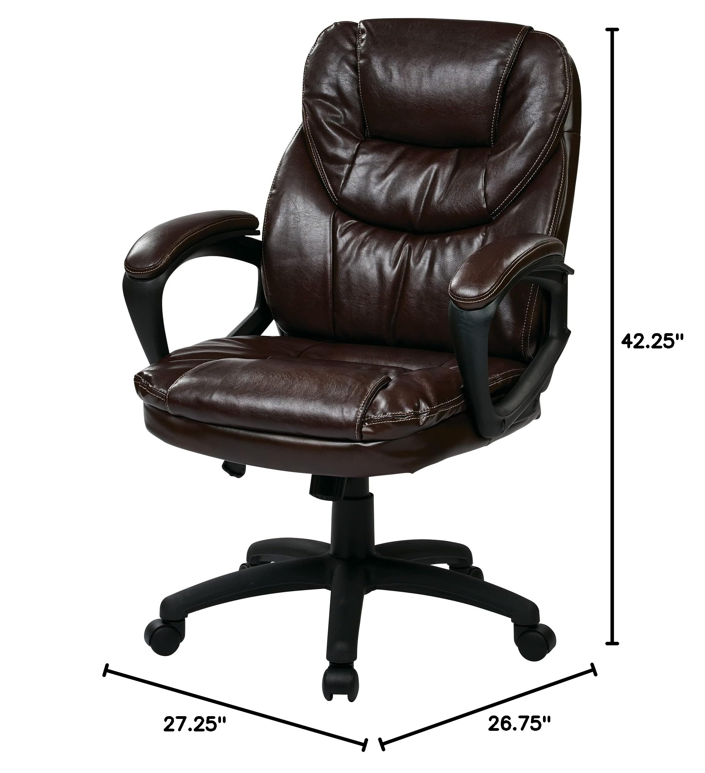 Faux Leather Manager's Office Chair with Lumbar Support
