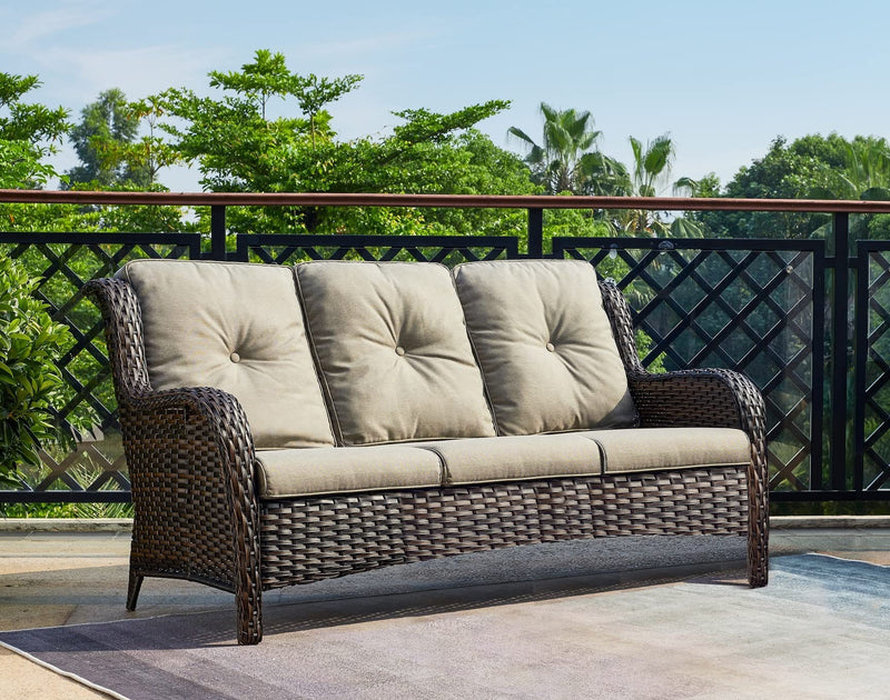 Patio Furniture 5 Pieces Outdoor Furniture Set Wicker Outdoor Sectional Couch with Patio