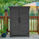 Outdoor Storage Cabinet, Small Storage Shed with Removable Shelf, Wood Garden Shed