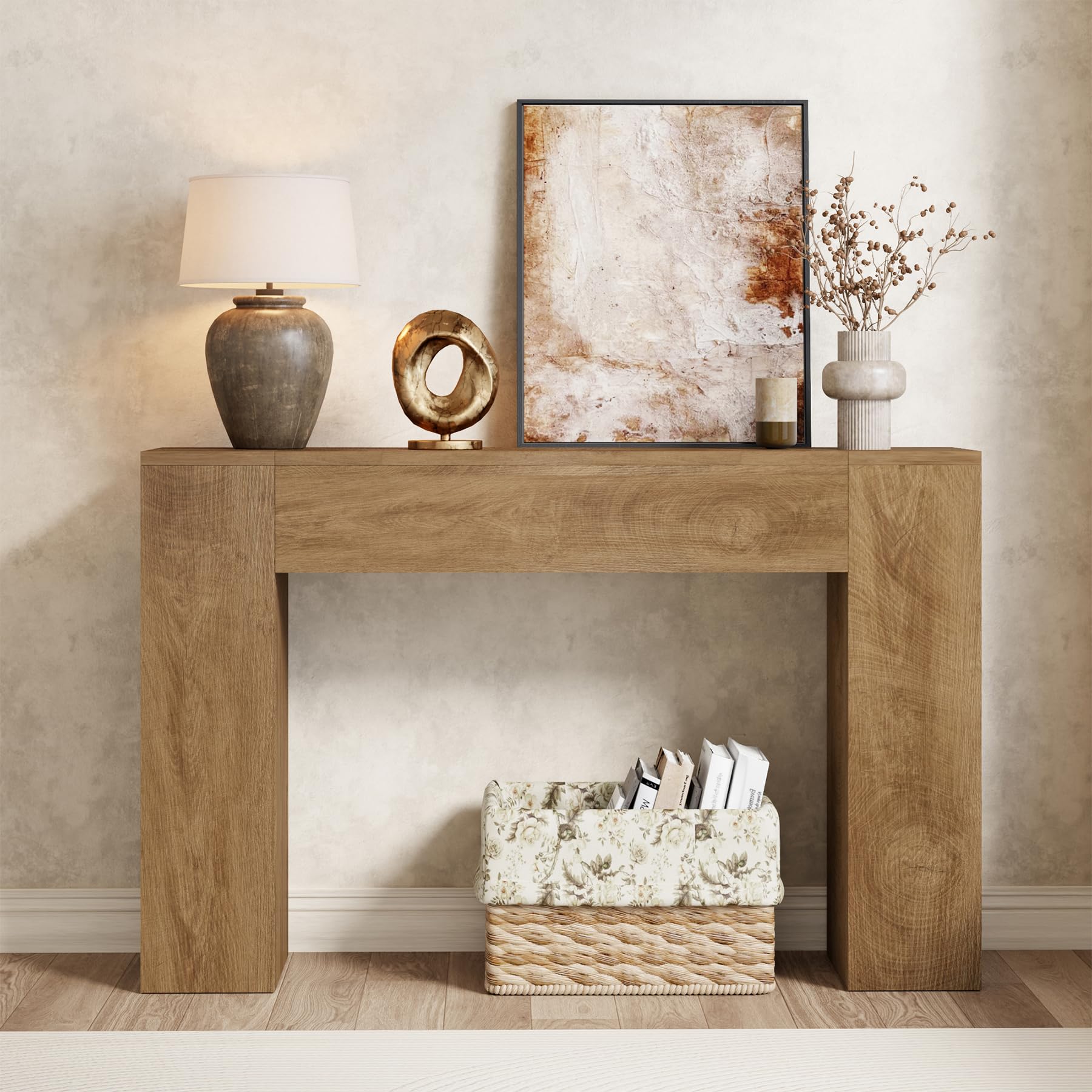 43-Inch Wood Console Table - Farmhouse Entryway Accent