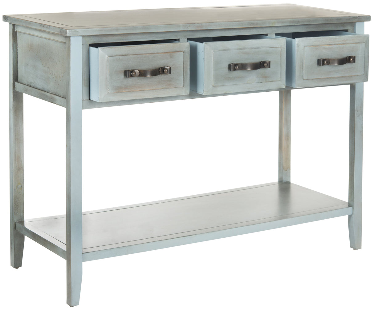 Home Collection Aiden Barn Blue 3-Drawer Bottom Shelf Console Table