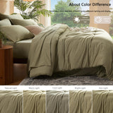 Queen Comforter Set 7 Pieces Bed in a Bag - Olive Green Queen Soft Bedding Set