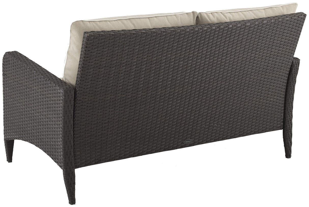 Kiawah Wicker Outdoor Loveseat, 2-Person Patio Couch for Porch, Deck