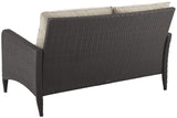 Kiawah Wicker Outdoor Loveseat, 2-Person Patio Couch for Porch, Deck