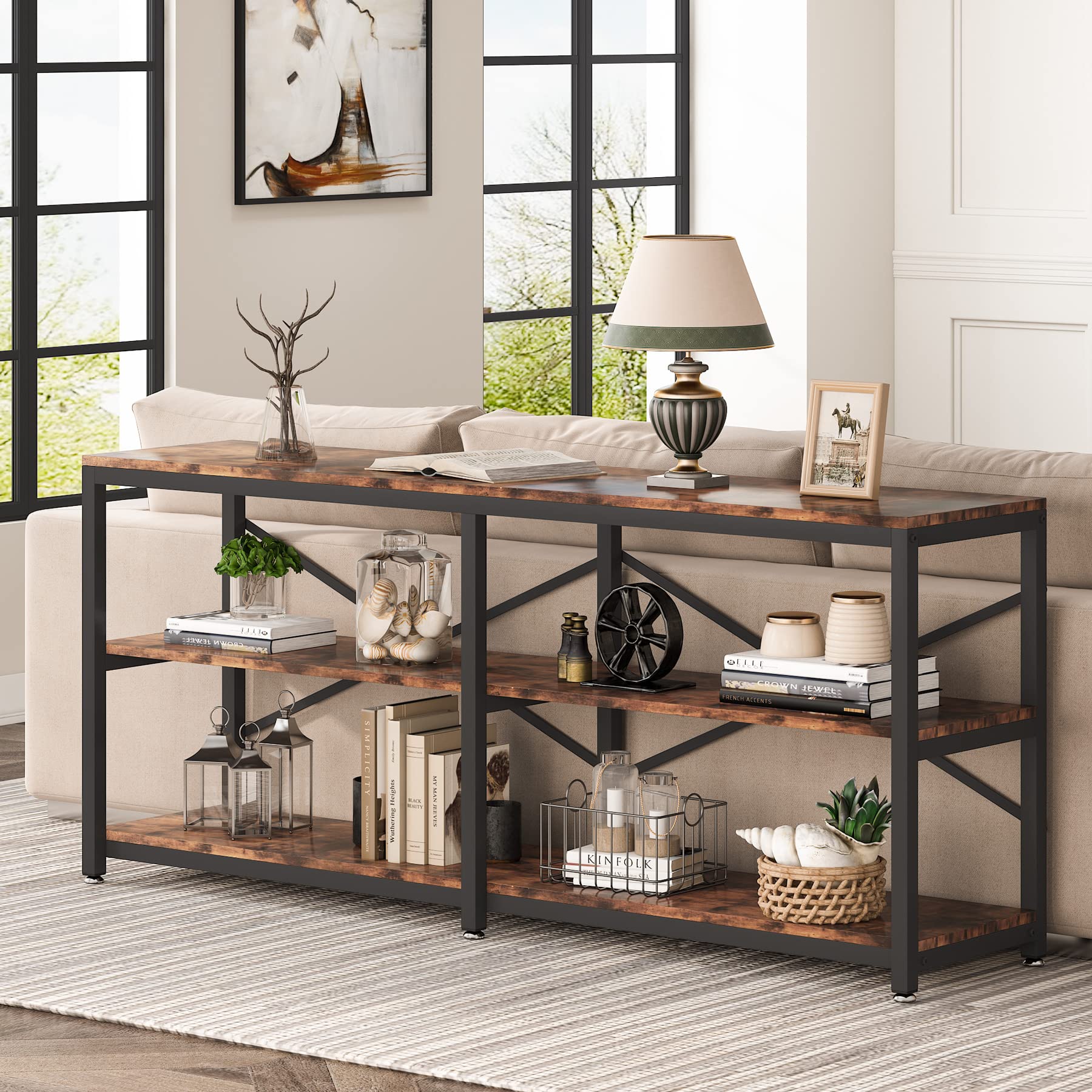 70.9 Inch Extra Long Console Table, Modern Sofa Table Behind Couch Table