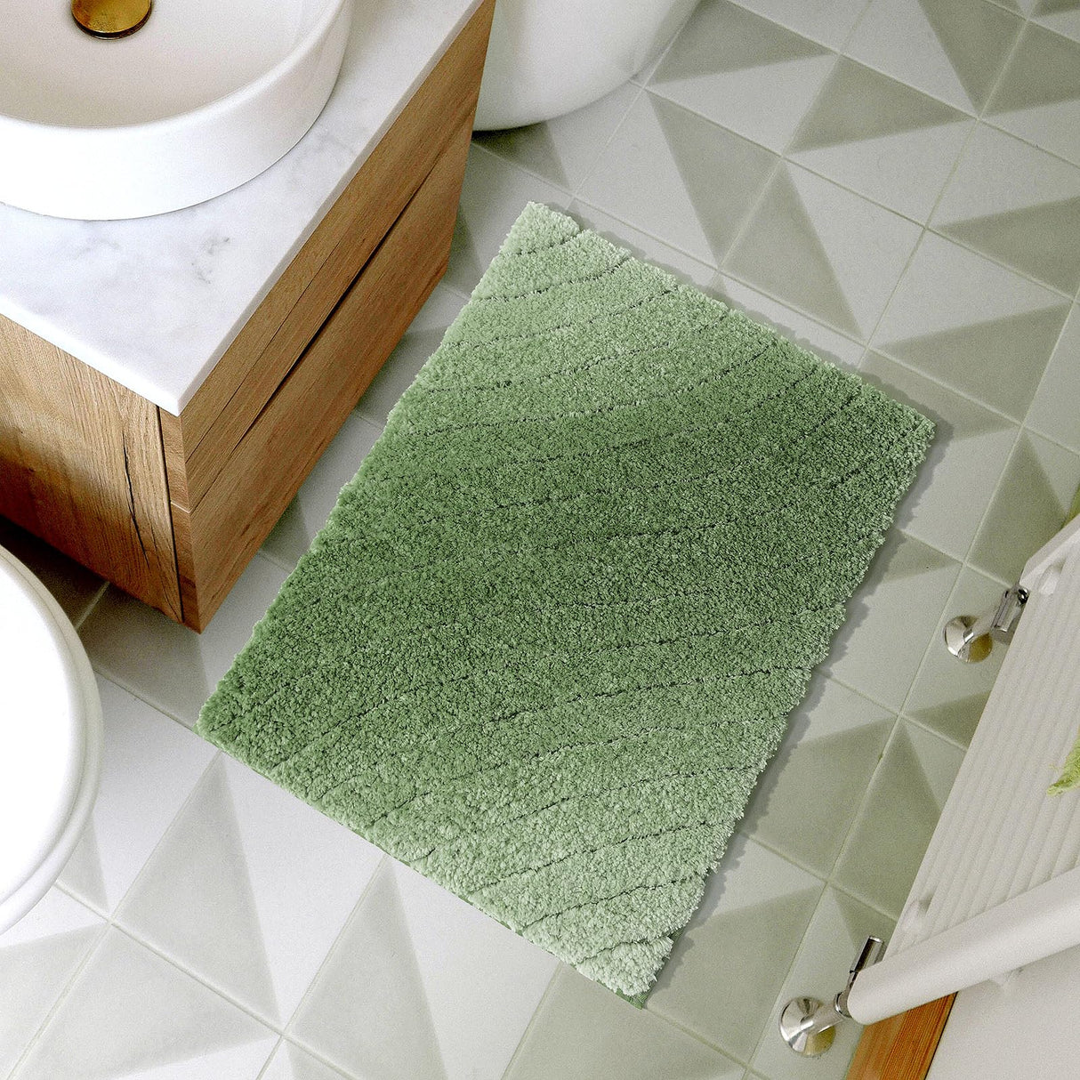 DEXDE Sage Green Bathroom Rugs Non-Slip, Luxury Absorbent Bath Mat Washable, Extra Soft Fluffy Microfiber Bath Rug for Bathroom Floor Shower, 20x32