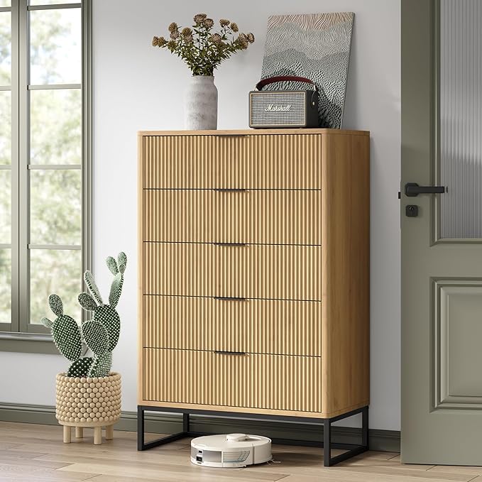 Furniouse 6 Drawer Double Dresser Modern Dresser Wood Storage Dressers & Chests of Drawers for Closet, Bedroom Living Room, Hallway