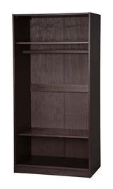 100% Solid Wood 2-Sliding Door Wardrobe Armoire, Java, 35.75" w x 72" h x 22.5" d