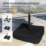 15ft Large Patio Umbrella with Solar Lights, Double-Sided Outdoor Market Rectangle Umbrellas with 36 LED Lights,