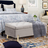 Upholstered Storage Bench Velvet Bed Bench with Storage Entryway Bench