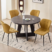 Modern Upholstered Dining Chairs Set of 4 - Water Resistant Fabric with Metal Legs