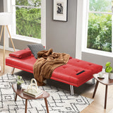 Convertible Futon Sofa Bed, Reclining Lounge Couch Sofa with Armrests