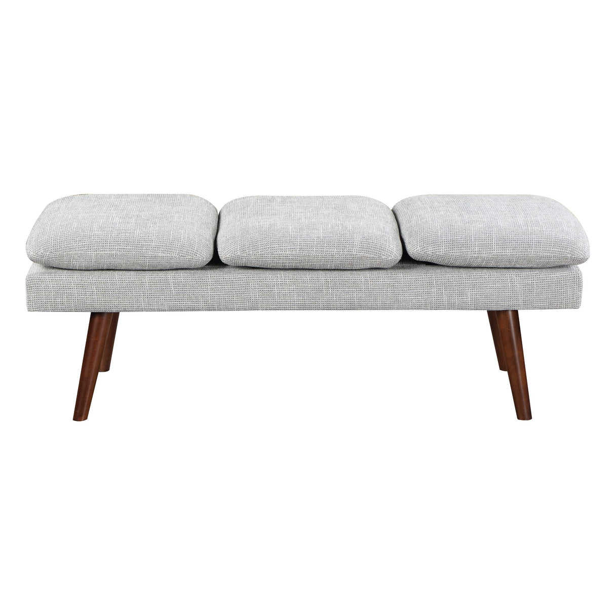 Home Furnishings Amanda 54" Mid-Century Bench with Cushions and Solid