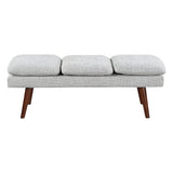 Home Furnishings Amanda 54" Mid-Century Bench with Cushions and Solid