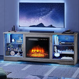 58 Inches Fireplace TV Stand for TVs up to 65 Inches Console with 18'' Electric Fireplace