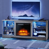 58 Inches Fireplace TV Stand for TVs up to 65 Inches Console with 18'' Electric Fireplace