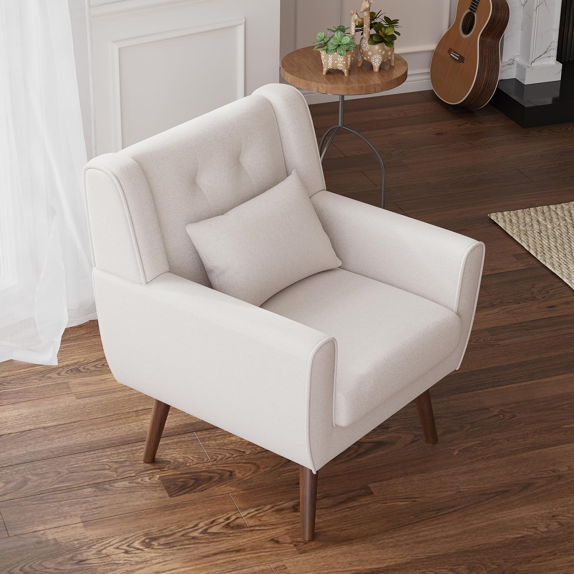 Mid-Century Modern Armchair,Upholstered Comfy Accent Chair