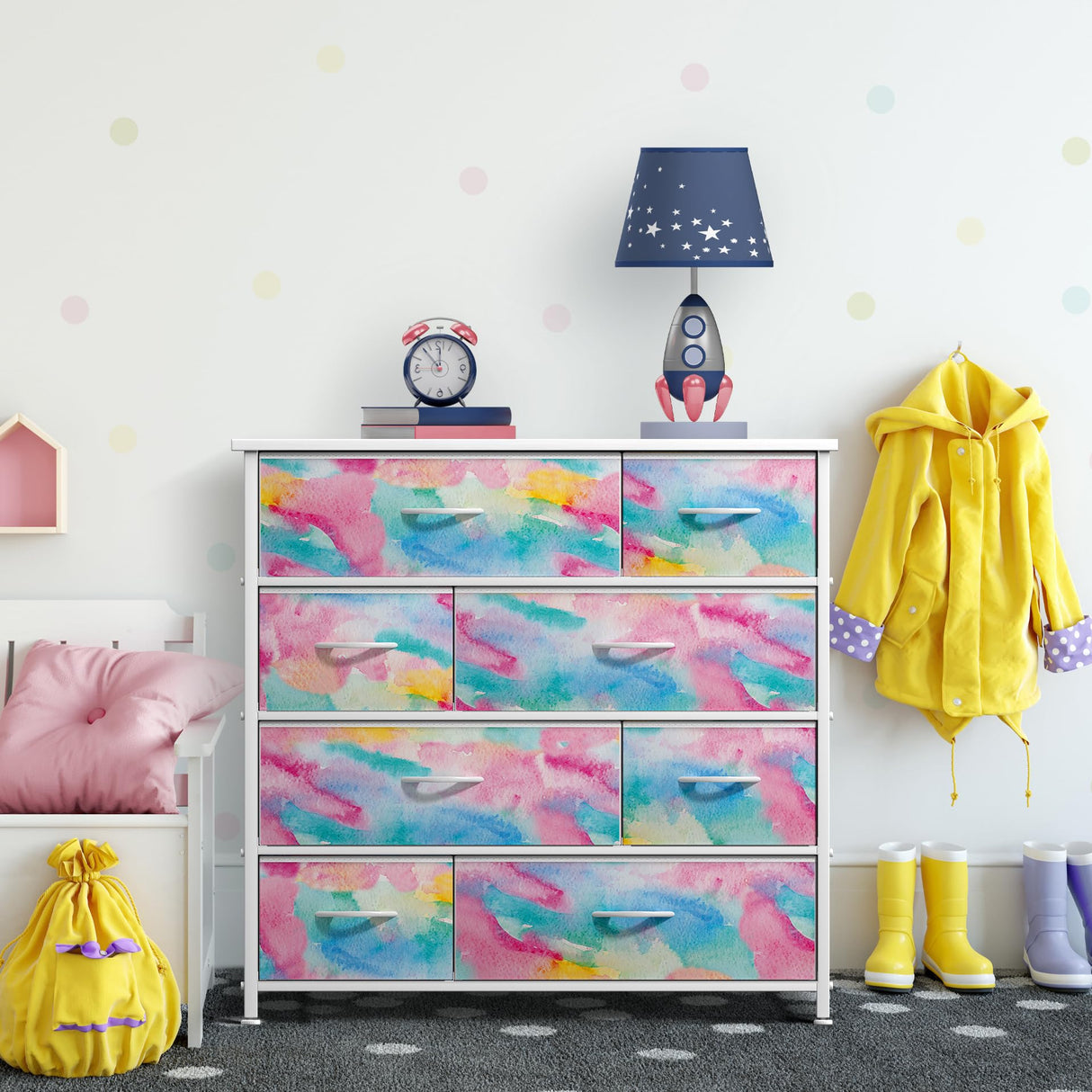 Dresser with 8 Drawers - Furniture Storage Chest for Kid’s, Teens, Bedroom
