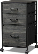 Mobile File Cabinet, Rolling Printer Stand with 3 Drawers, Fabric Vertical Filing Cabinet