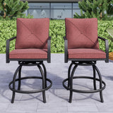 Outdoor Swivel Bar Stools Bar Height Patio Chair Set of 2