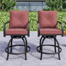 Outdoor Swivel Bar Stools Bar Height Patio Chair Set of 2