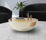 280-CT DOMA Collection Modern | Contemporary Coffee Table with Round Cream Metal