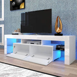 TV Stand for 65 inch TVs, 20 Minutes Quick Assembly Entertainment Center with LED