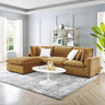 Commix Down-Filled Overstuffed Performance Velvet 4-Piece Sectional