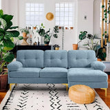 82" Modern Couch w/Chaise, L Shaped Sofa Couch Reversible, Chenille Small Sectional