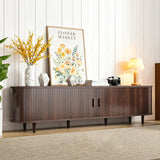 70" Mid-Century Modern TV Stand with Sliding Doors