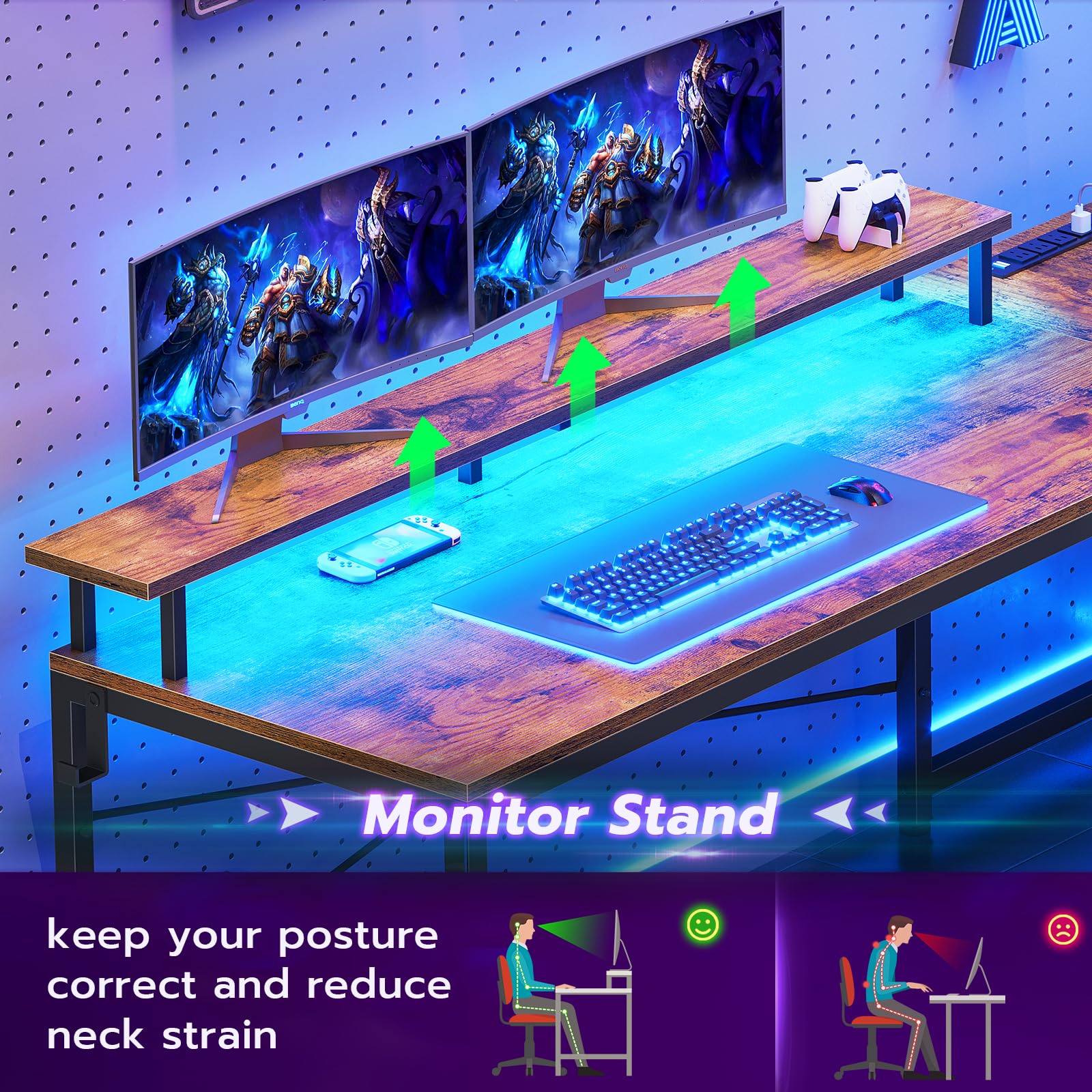 Home Office Desk with File Drawer and Power Outlet, 51" Corner Computer