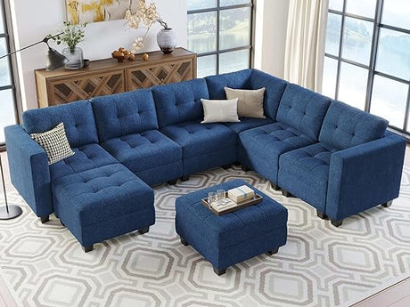 Sofa Set with Ottomans Oversized U Shaped Sofa Set with Storage Seat