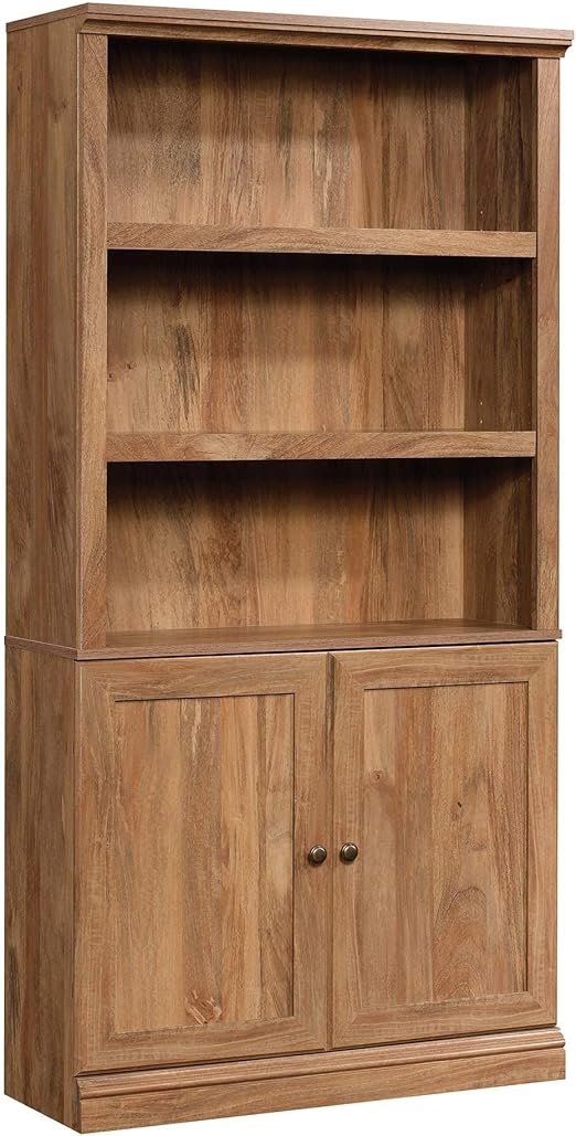 Miscellaneous Storage Bookcase/ Book Shelf With Doors, Chalked Chestnut finish