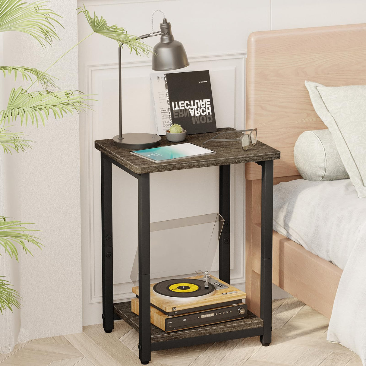 Side Tables Set of 2, 2-Tier Small End Table Sofa Table Nightstand Bedside Table