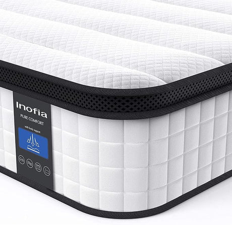 Queen Mattress, 12 Inch Hybrid Innerspring Double Mattress Cool Bed