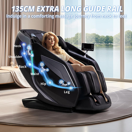 4D Massage Chair Full Body Zero Gravity Full Body SL Track Intelligent