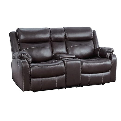 9990 Yerba Lay Flat Double Reclining Sofa, 80" W, Dark Brown