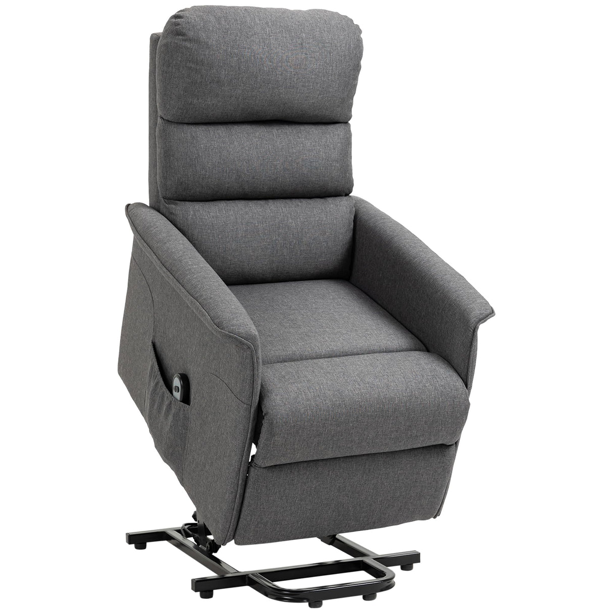 HOMCOM Power Lift Recliner Chair for Elderly, Easy Assembly, Fabric Lift Chair for Adults, Recliner Sofa with Remote Control, Side Pockets for Living Room, Gray