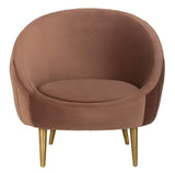 Couture Home Razia Retro Glam Dusty Rose Pink Velvet Channel Tufted Tub Chair