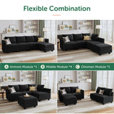 Modular Sectional Sofa with Storage Ottoman U Shaped Couch with Reversible