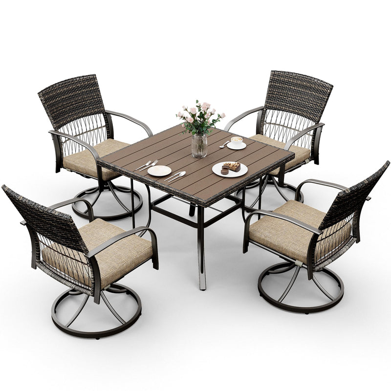Outdoor Wicker Furniture Set for Backyard Garden Deck