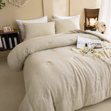 100% Linen Comforter Set Queen Natural French Flax Linen Bedding Comforter Set Soft