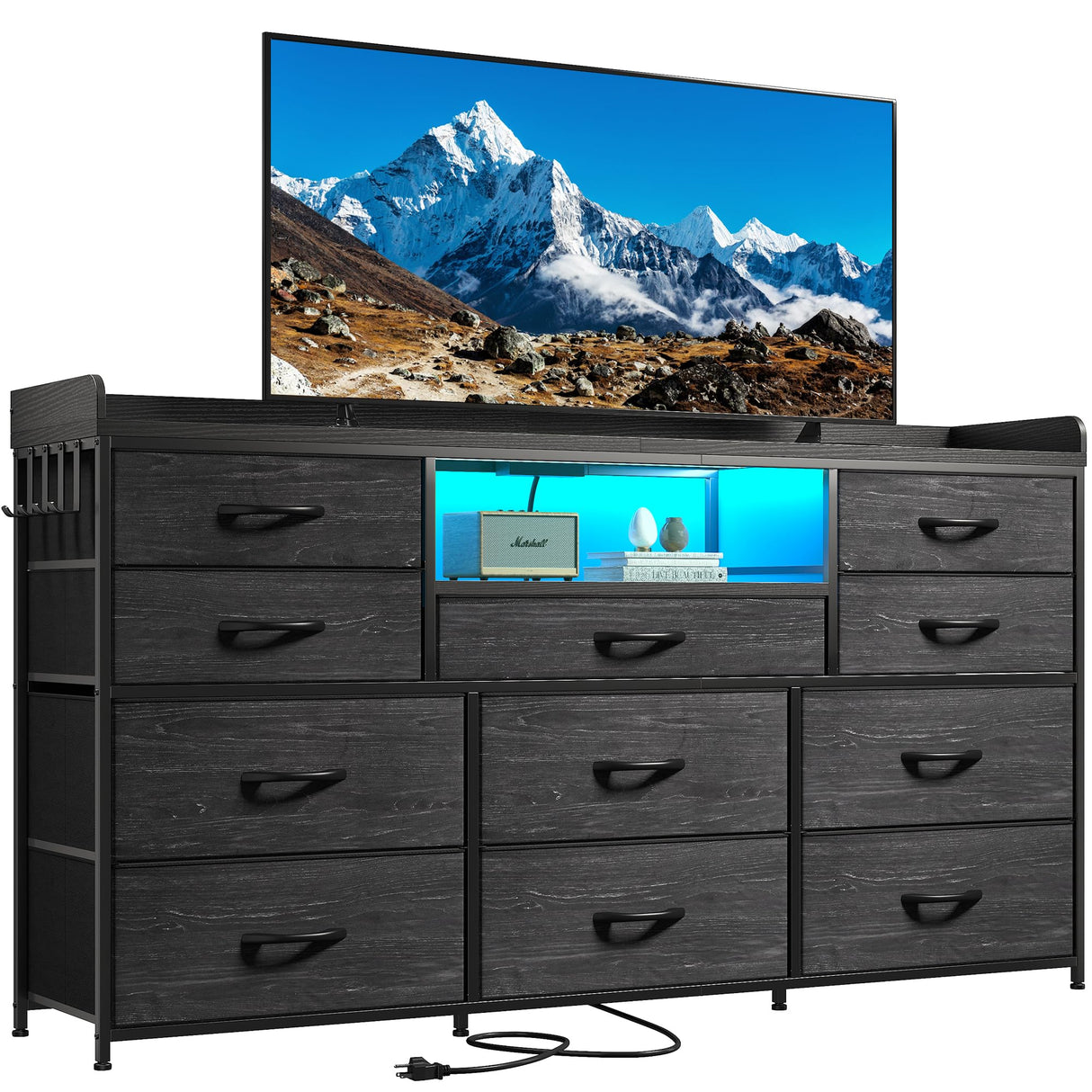 Dresser TV Stand with 11 Drawers for 60" TV Stand for Bedroom