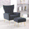 Modern Velvet Accent Living Room Chair, Wingback Arm Chair