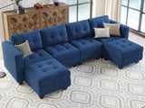 Reversible Storage Modular U-Shape Sectional Sofa Couch with Double Chaises Modular