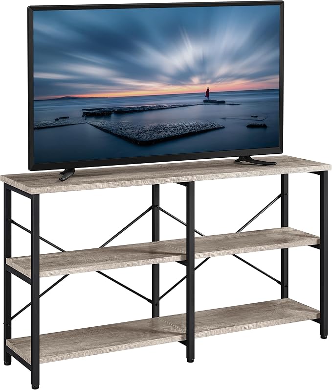 TV Stand for TV up to 65 Inch, 55 Inch Media Console Table with 3-Tier Storage