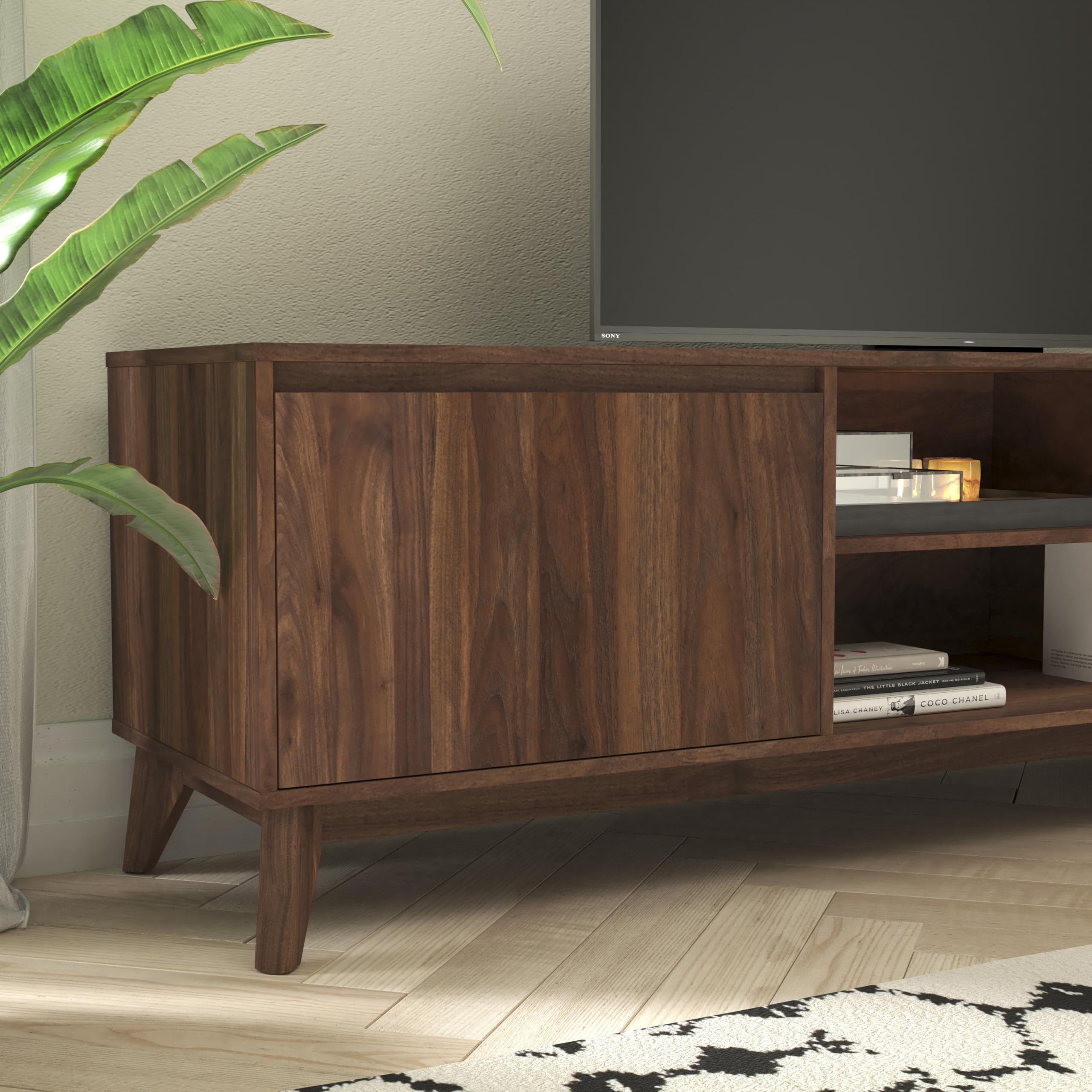 Engineered Wood TV Stand for 65"+ TVs, Media Console/TV Cabinet with Adjustable