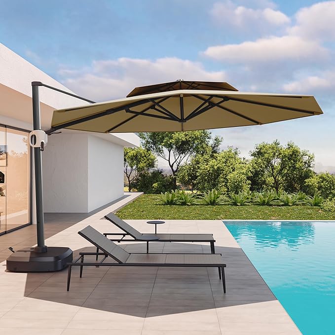 and Flame&Shade Patio Umbrella, 9x11.5ft Rectangular Outdoor Umbrella