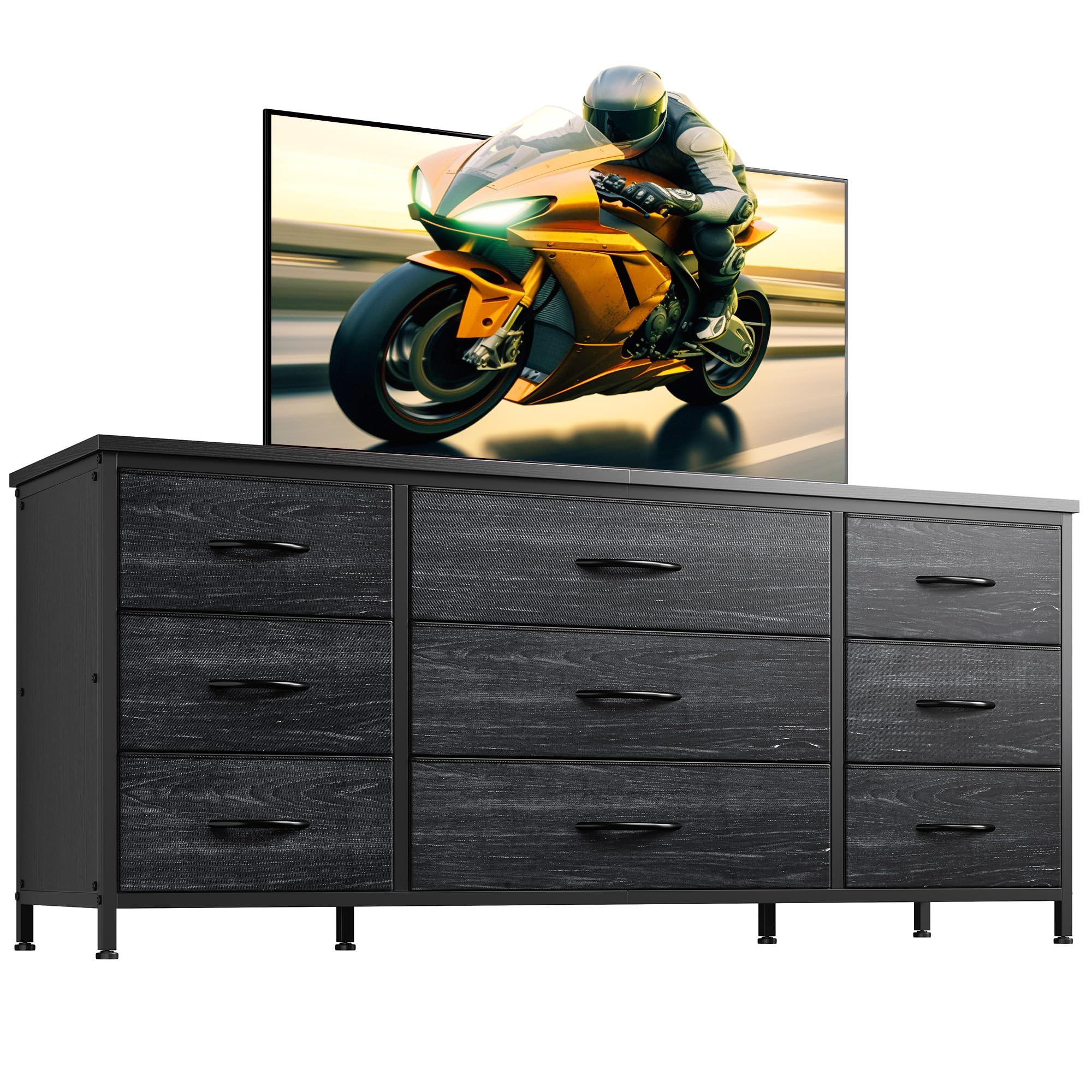 Dresser TV Stand with 9 Drawers for 60'' TV Stand